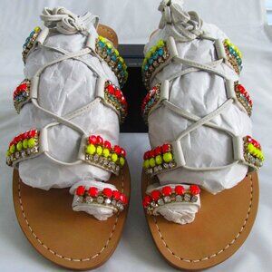 Ivanka Trump New Women's Leather Embellished Gladiator Sandals Size 8 M